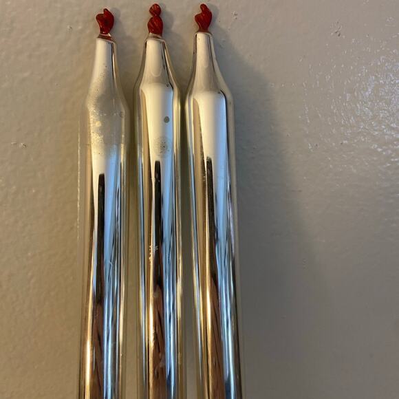 Antique Mercury Glass Taper Candlesticks 10inches Set of 3 - Picture 6 of 7